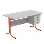 Lehrertisch, 130x65 cm (B/T), 76 cm hoch, Platte: Melamin, ABS-Kante 